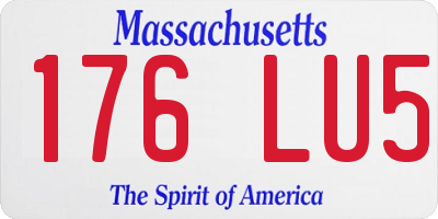 MA license plate 176LU5