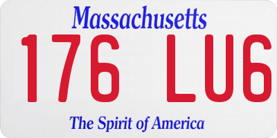 MA license plate 176LU6