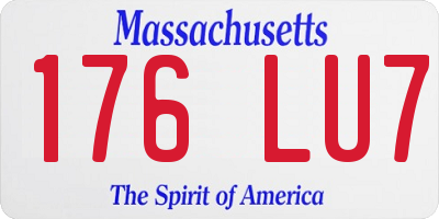 MA license plate 176LU7