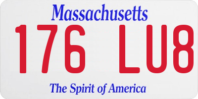 MA license plate 176LU8