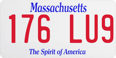 MA license plate 176LU9