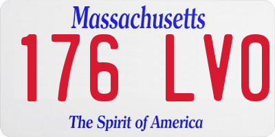 MA license plate 176LV0