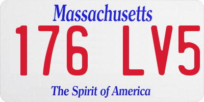 MA license plate 176LV5