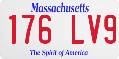 MA license plate 176LV9