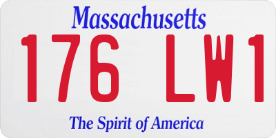 MA license plate 176LW1