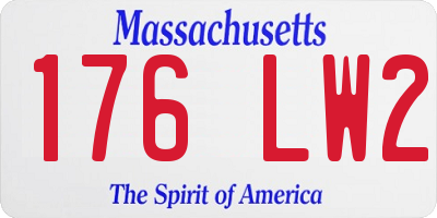 MA license plate 176LW2