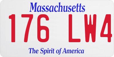 MA license plate 176LW4