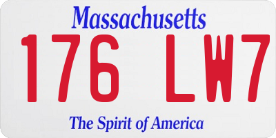 MA license plate 176LW7
