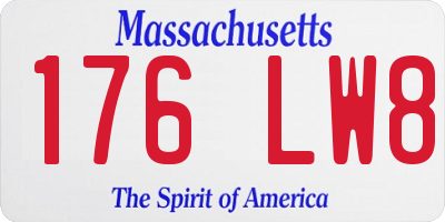 MA license plate 176LW8