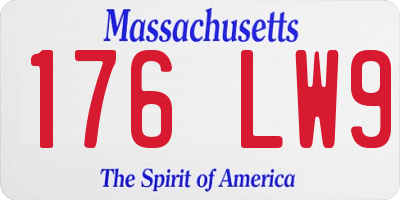 MA license plate 176LW9