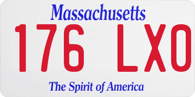 MA license plate 176LX0