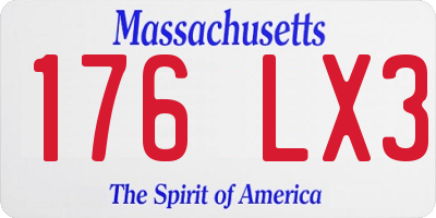 MA license plate 176LX3