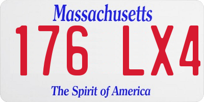 MA license plate 176LX4