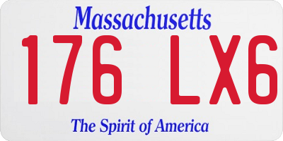 MA license plate 176LX6