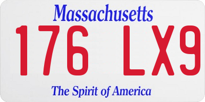 MA license plate 176LX9
