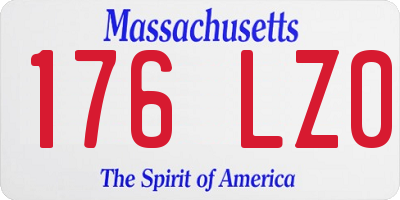 MA license plate 176LZ0