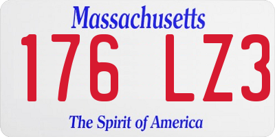 MA license plate 176LZ3
