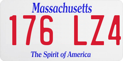 MA license plate 176LZ4