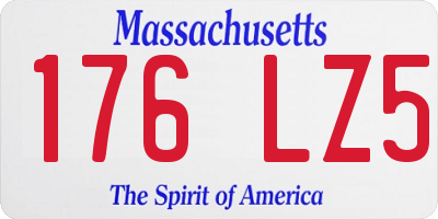 MA license plate 176LZ5