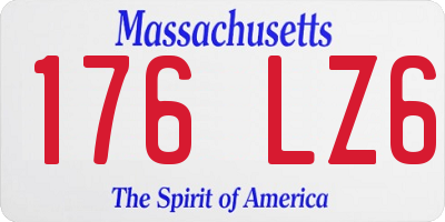 MA license plate 176LZ6