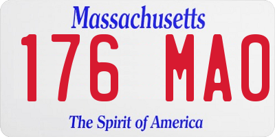 MA license plate 176MA0