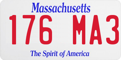 MA license plate 176MA3