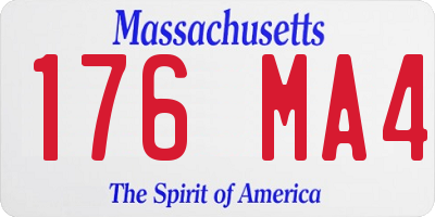 MA license plate 176MA4