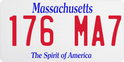 MA license plate 176MA7