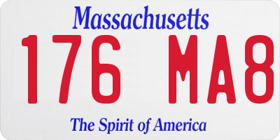 MA license plate 176MA8