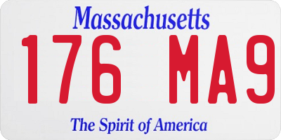 MA license plate 176MA9