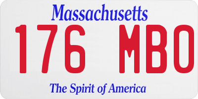 MA license plate 176MB0