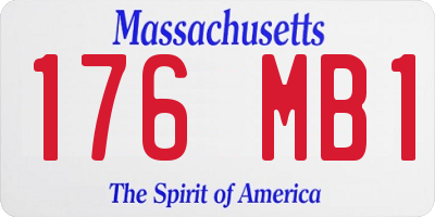 MA license plate 176MB1