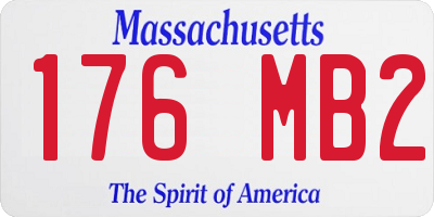 MA license plate 176MB2