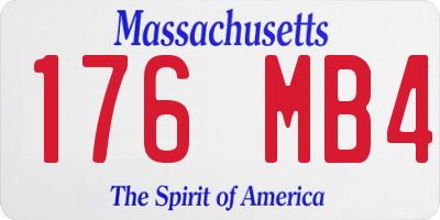 MA license plate 176MB4