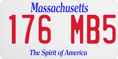 MA license plate 176MB5