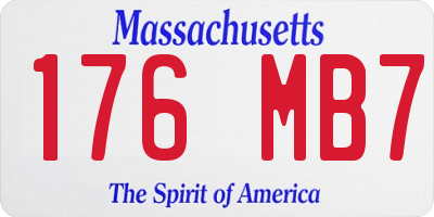 MA license plate 176MB7