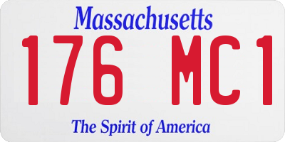 MA license plate 176MC1