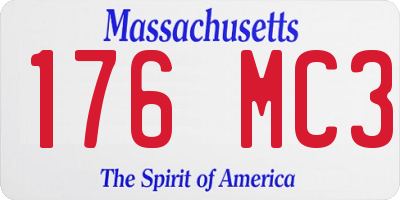 MA license plate 176MC3