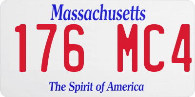 MA license plate 176MC4