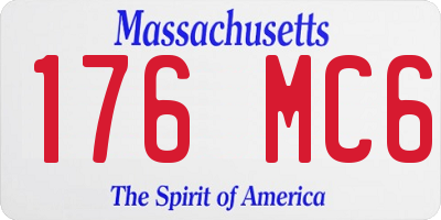 MA license plate 176MC6