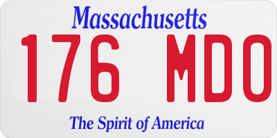 MA license plate 176MD0