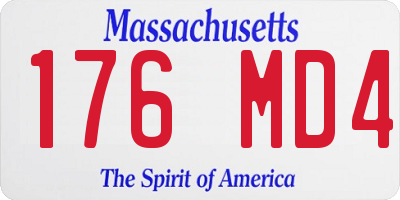 MA license plate 176MD4