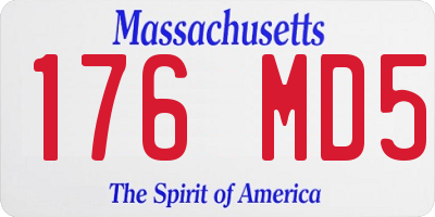 MA license plate 176MD5