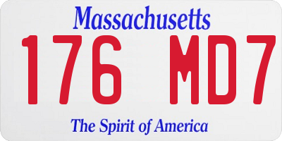 MA license plate 176MD7