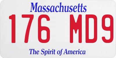 MA license plate 176MD9