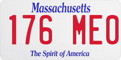 MA license plate 176ME0