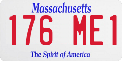 MA license plate 176ME1