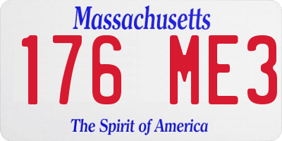 MA license plate 176ME3