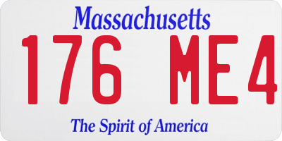 MA license plate 176ME4
