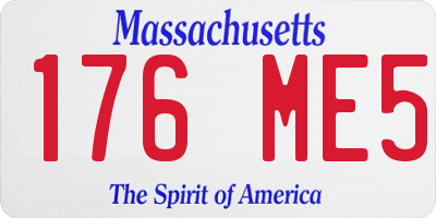 MA license plate 176ME5